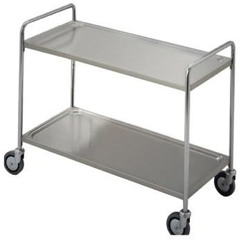 Servicetrolley med 2 hylder og håndtag, 900mm - kvalitet!