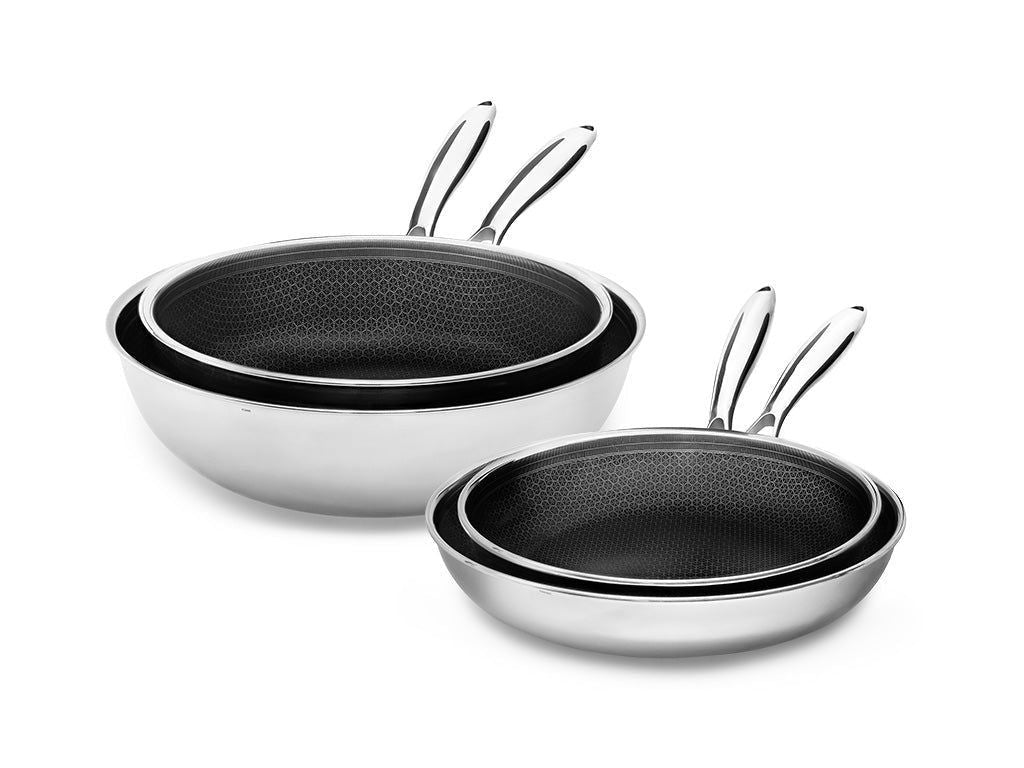 4 Dele Stegepandesæt   24 Cm Stegepande, 28 Cm Stegepande fra Onyx Cookware - Frying Pan Sets