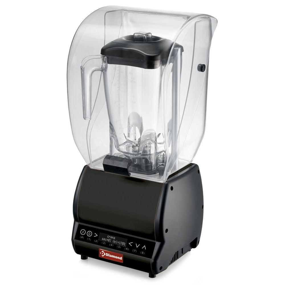 Professionel Blender Med Lydskærm, Firkantet Glas 2 Liter, Hastighedsvariator, Programmerbar fra Diamond