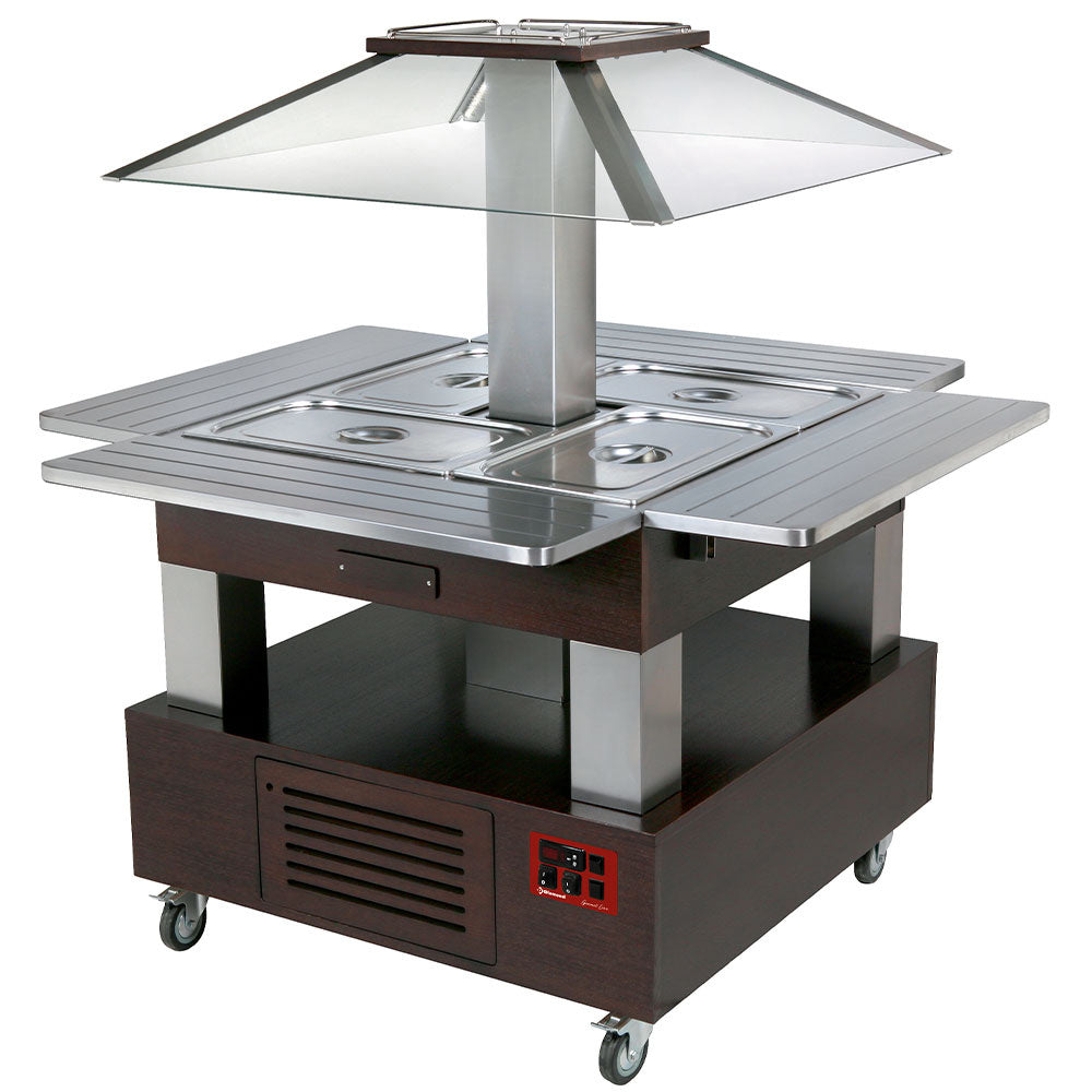 ø Buffet   Kølet Salatbar, Motoriseret Tag 4x Gn1 1 150 (wengé Træ) fra Diamond