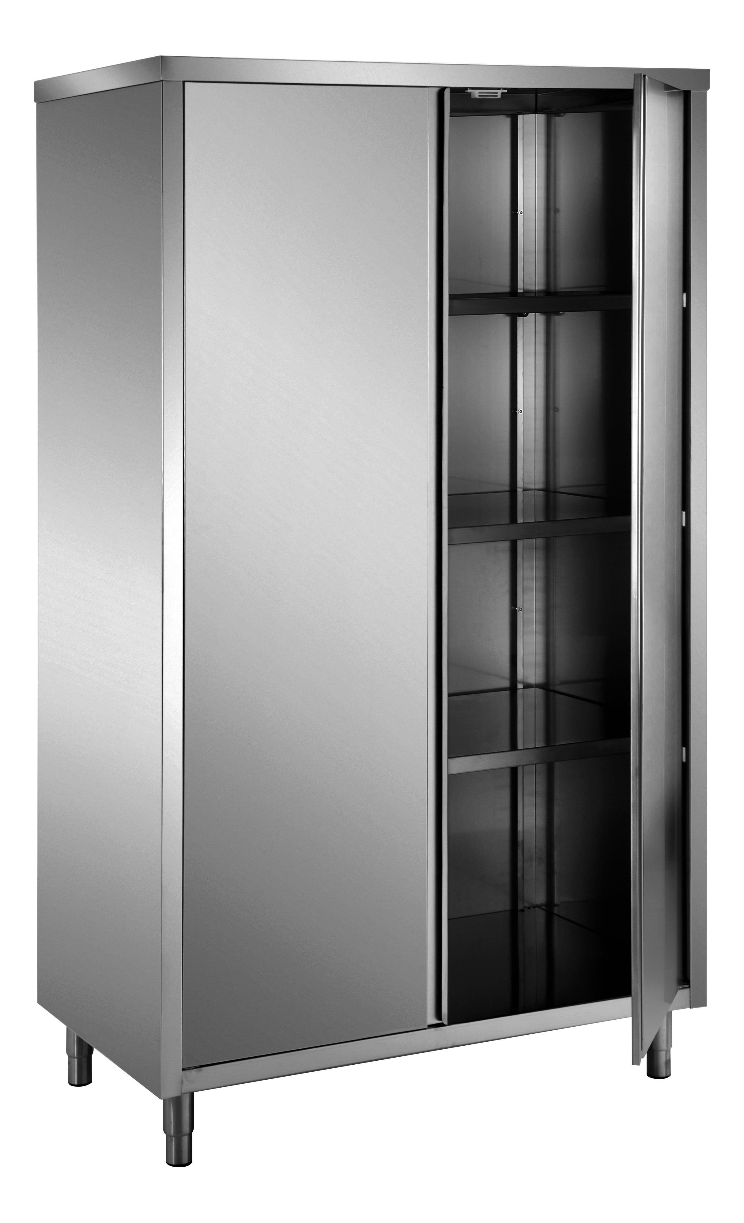 Opbevaringsskab I Rustfrit Stål Med 2 Hængslede Låger 1200x600 Aisi 430 fra Saro