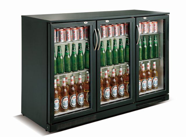 Backbar   Barkøleskab   3 Låger   Sort fra Combisteel