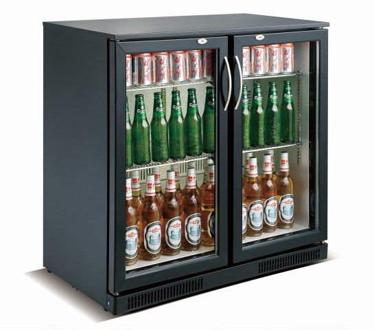 Backbar   Barkøleskab   2 Låger   Sort fra Combisteel