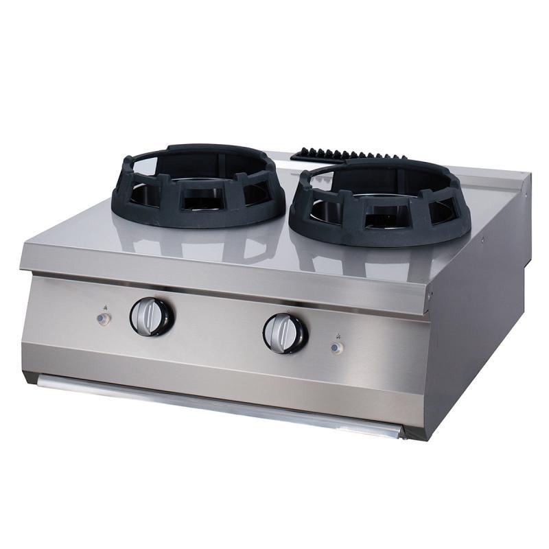 Premium Wok Komfur   2 X 28,5 Kogeringer   Dobbelt Enhed   90 Cm Dyb   Gas fra Maxima