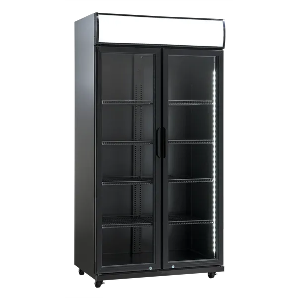 Displaykøleskab   2 Låger   569 Liter   Sort   Sd 881 Bhe fra Scandomestic