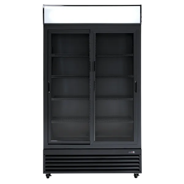 Displaykeleskab   764 Liter   2 Skydedøre   Sort   Sd 1002 Bsle fra Scandomestic