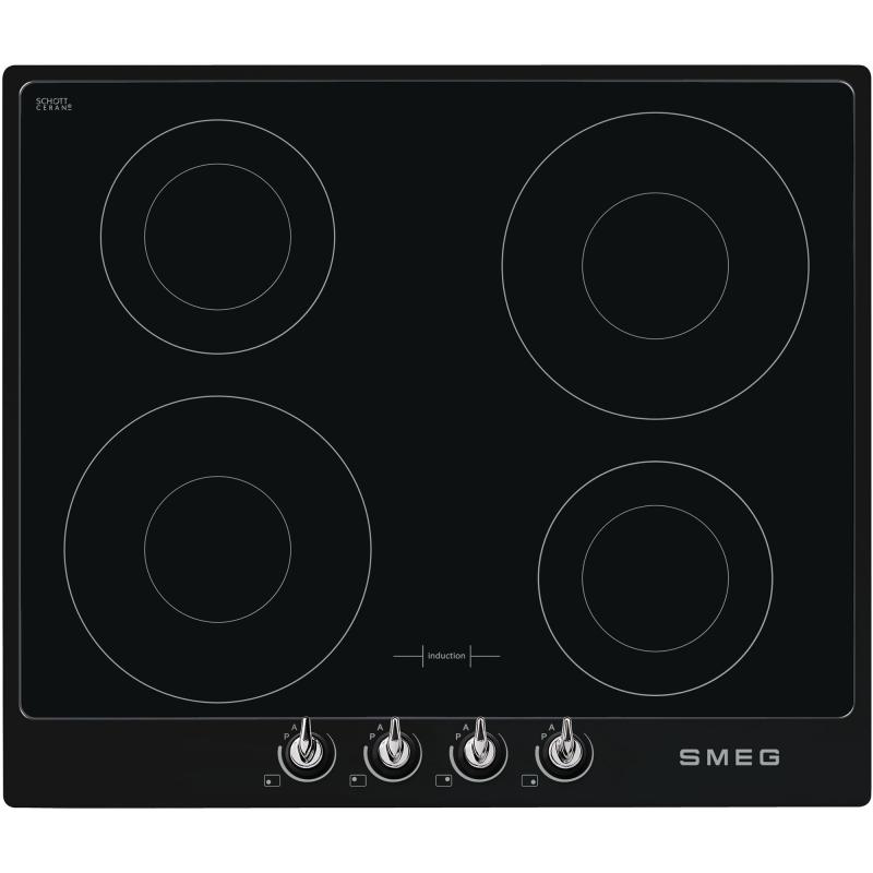 60cm Victoria Induktionskogeplade M. Ramme, Sort fra Smeg