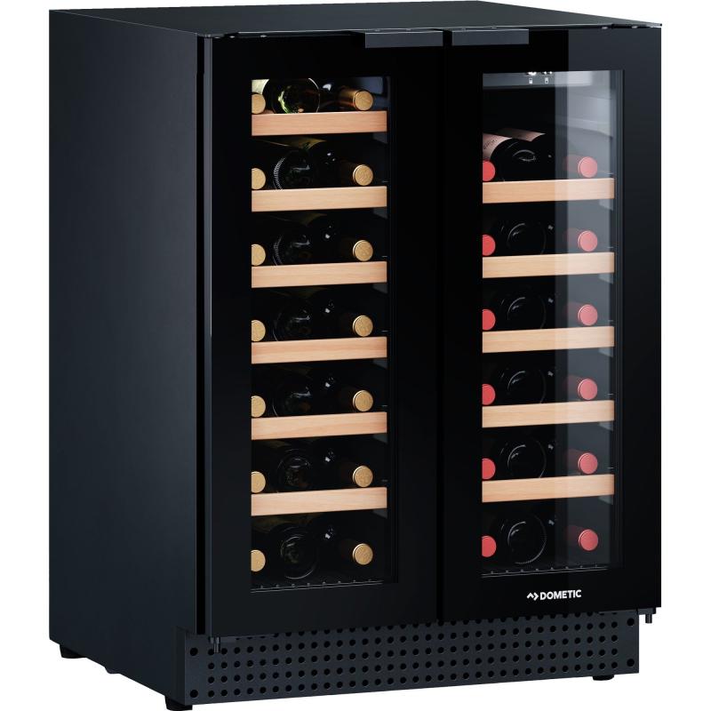 D42b Vinkøleskab, 2 Temperaturzoner, 42 Flasker, Sort fra Dometic