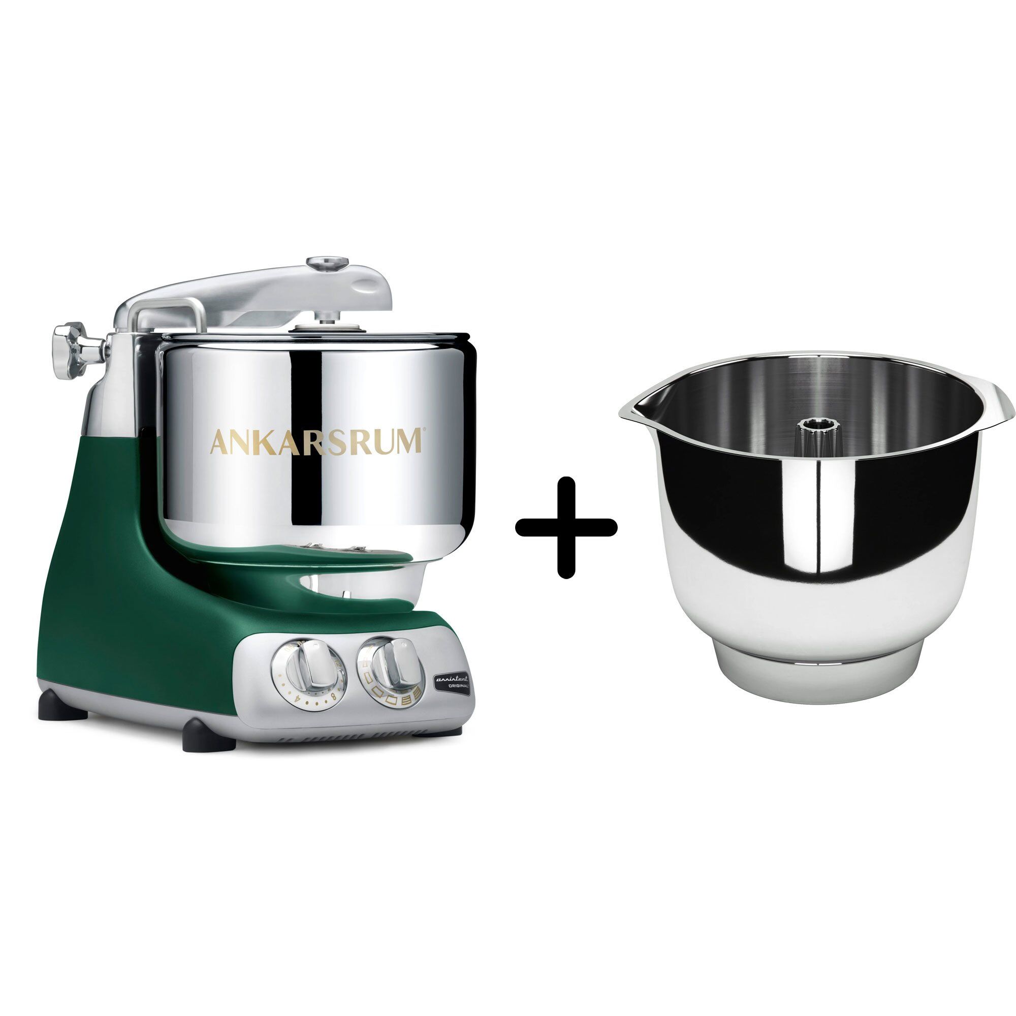 Akm 6230 Køkkenmaskine + Assistent Original Piskeskål, Forest Green fra Ankarsrum