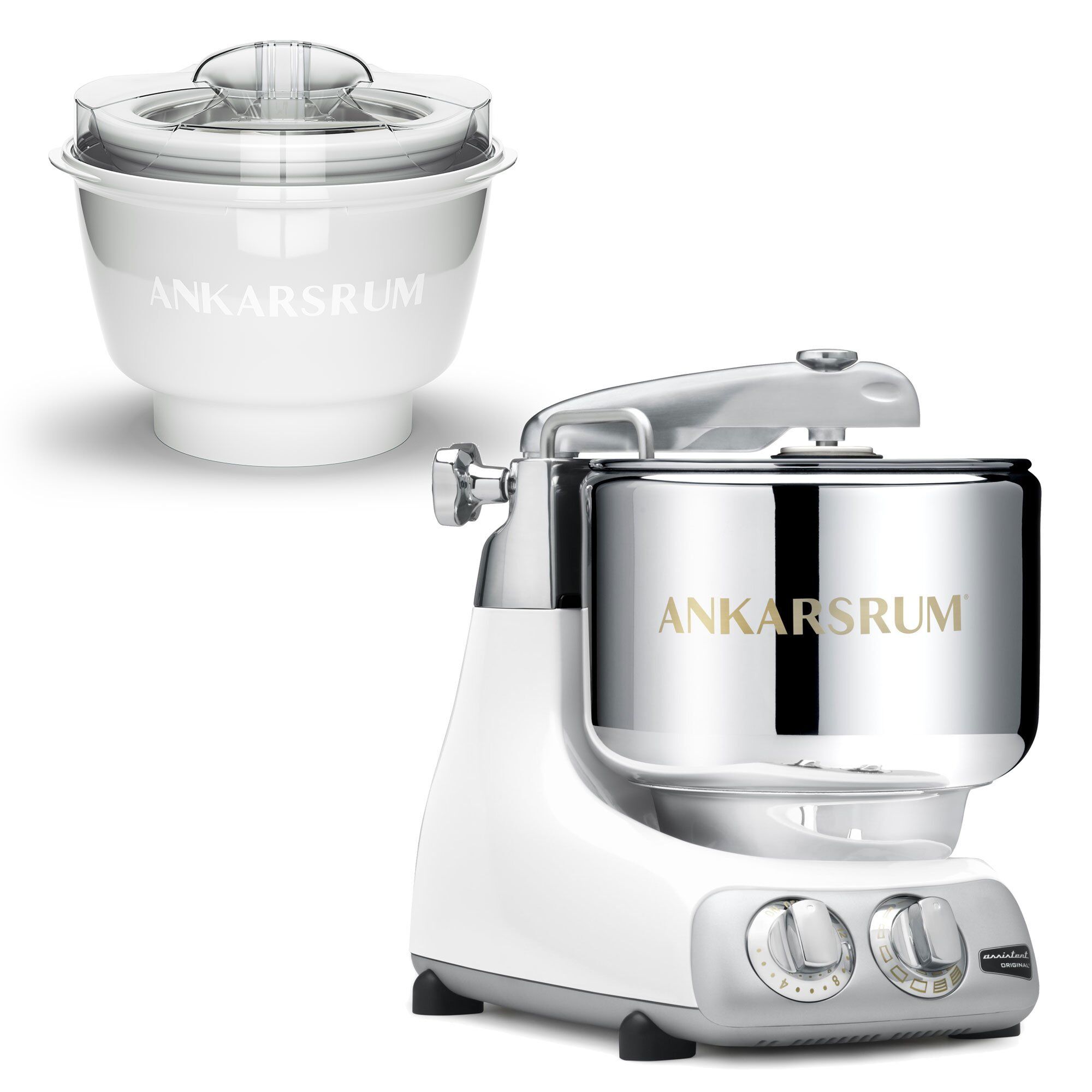 Akm 6230 Røremaskine Med Ismaskine, Mineral White fra Ankarsrum