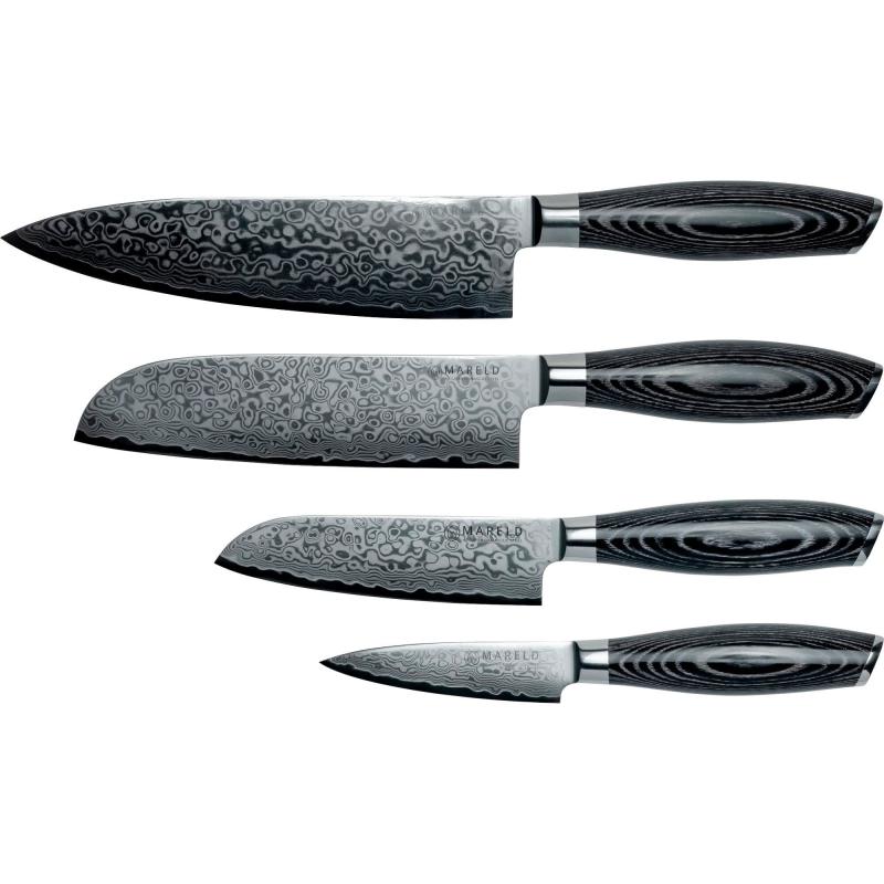Akio Knivsæt, 4 Knive, Sort fra Mareld