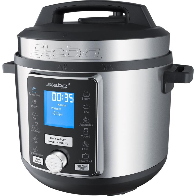 Trykkoger Med Timer, 6 L., Stål fra Steba