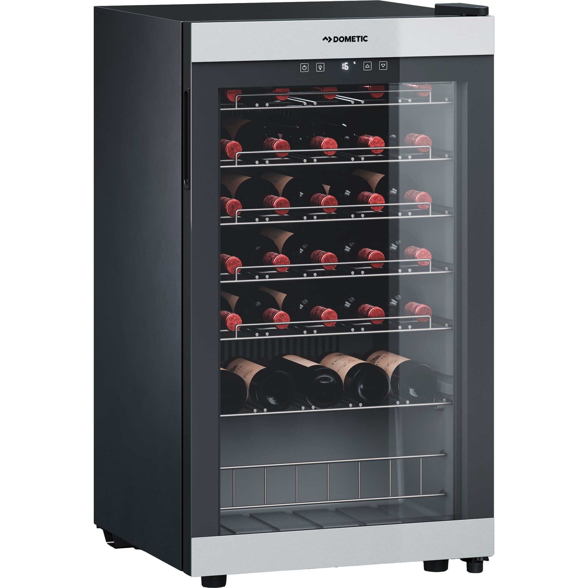 C35f Vinkøleskab, 35 Flasker, Sort Rustfrit Stål fra Dometic