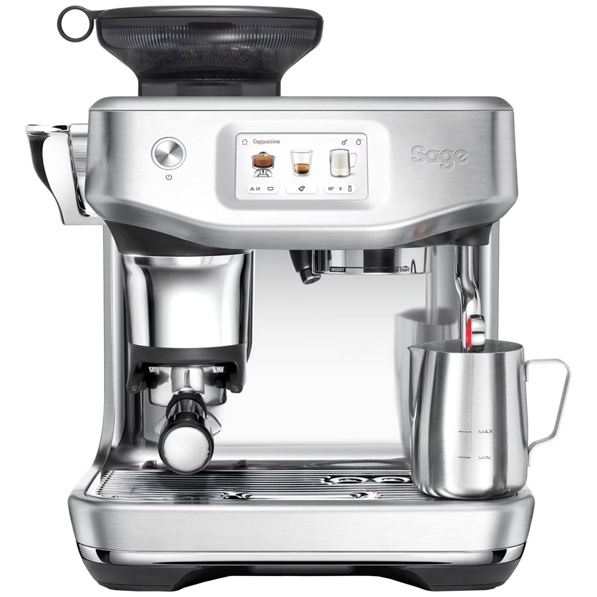 Barista Touchâ¢ Impress Ses881 Espressomaskine, Brushed Stainless Steel fra Sage