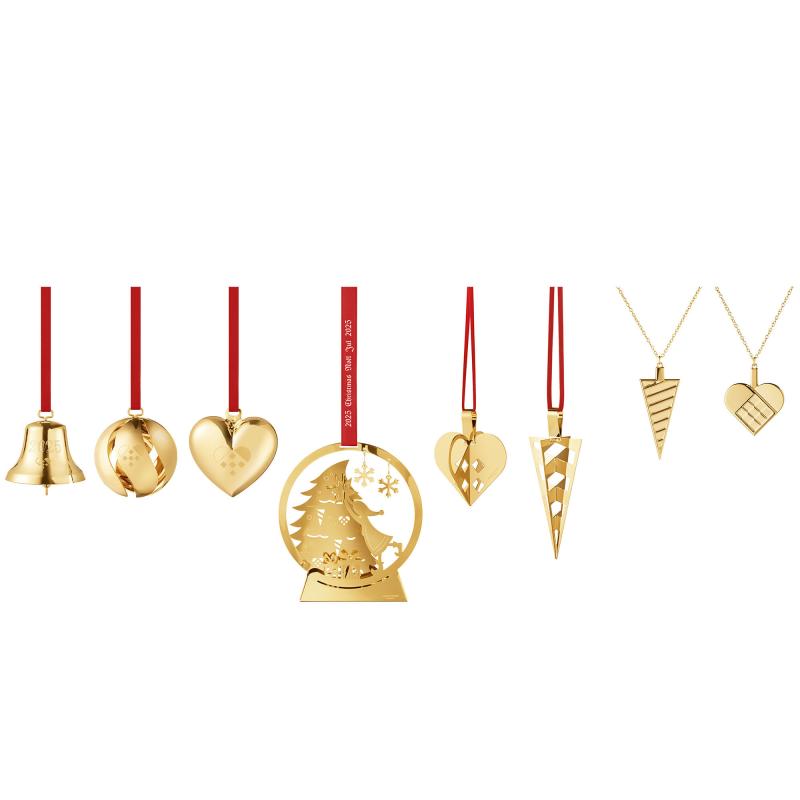 Cc 2025 Julepynt Gavesæt 8 Dele, 18k Guldbelagt fra Georg Jensen