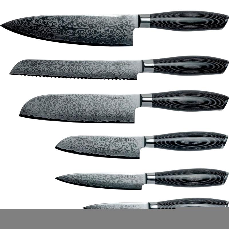 Akio Knivsæt, 6 Knive, Sort fra Mareld