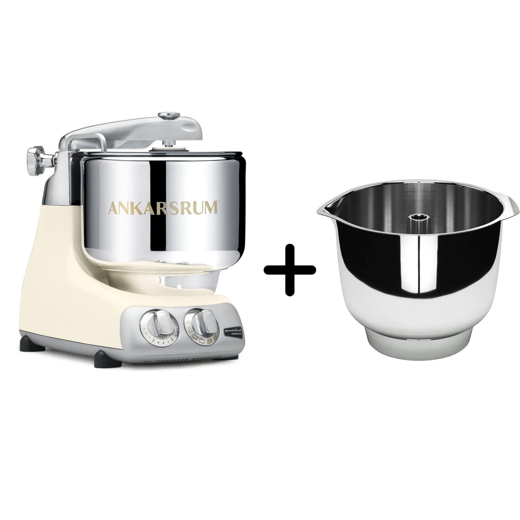 Akm 6230 Køkkenmaskine + Assistent Original Piskeskål, Light Creme fra Ankarsrum