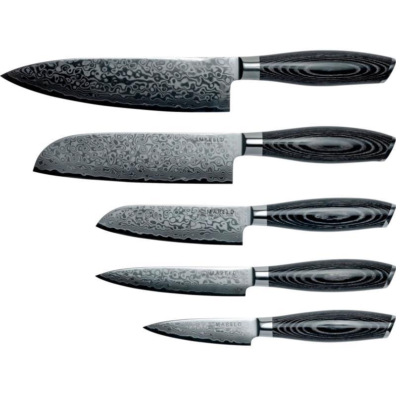 Akio Knivsæt, 5 Knive, Sort fra Mareld