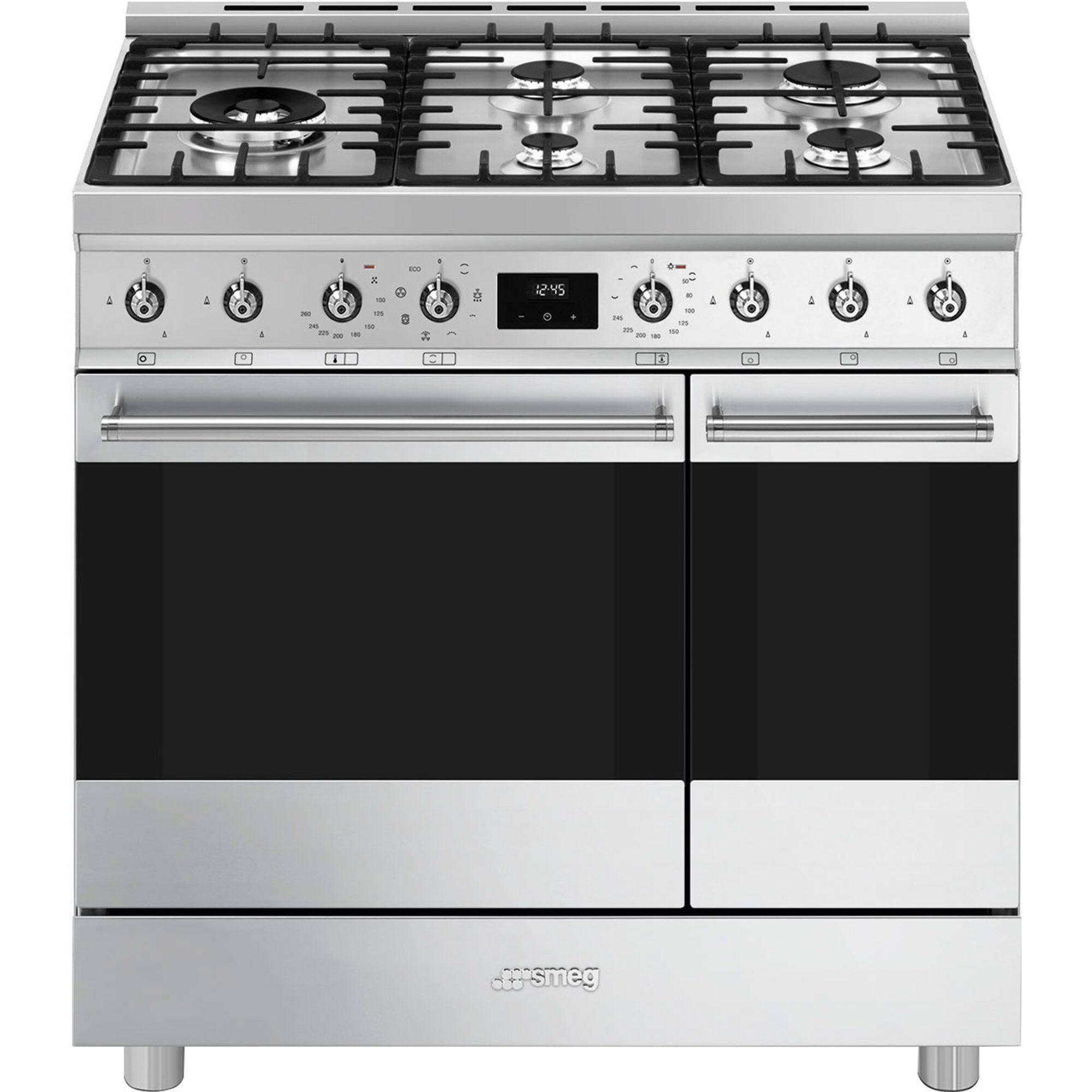 C92gmx2 Classic Gaskomfur Med 2 Ovne, 90 Cm, Rustfrit Stål fra Smeg