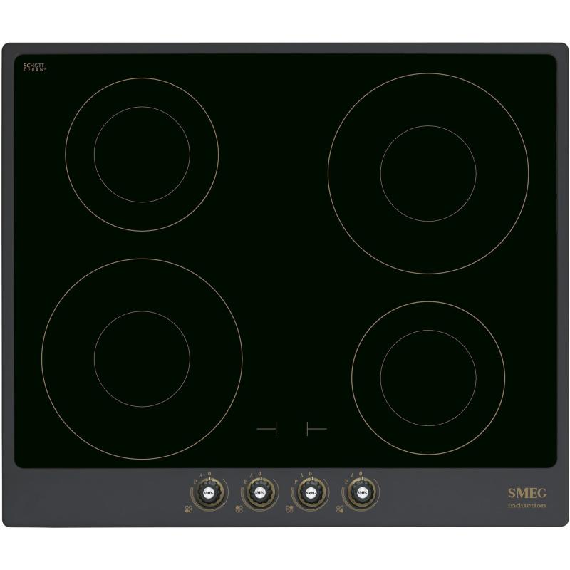 60cm Cortina Induktionskogeplade M. Ramme, Antracit fra Smeg