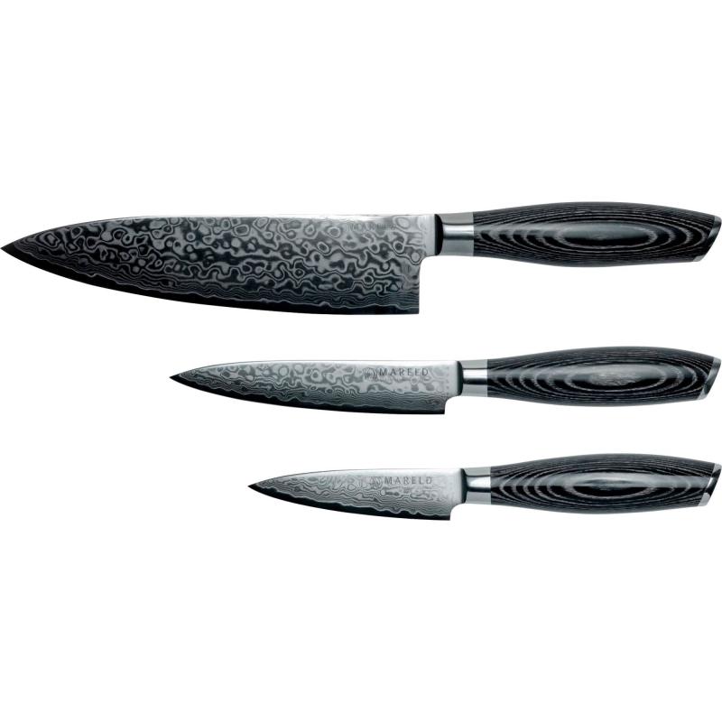 Akio Knivsæt, 3 Knive, Sort fra Mareld